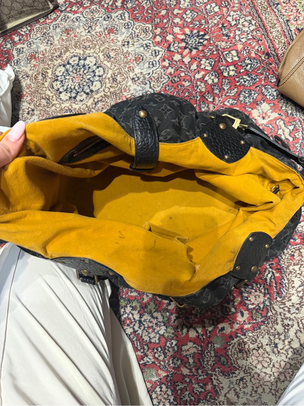 Louis Vuitton Gray Monogram Canvas Hobo with Yellow Interior - Picture 4 of 8